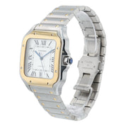 Cartier Santos Gold & Steel Silver Dial 39mm Automatic Men's Watch W2SA0006