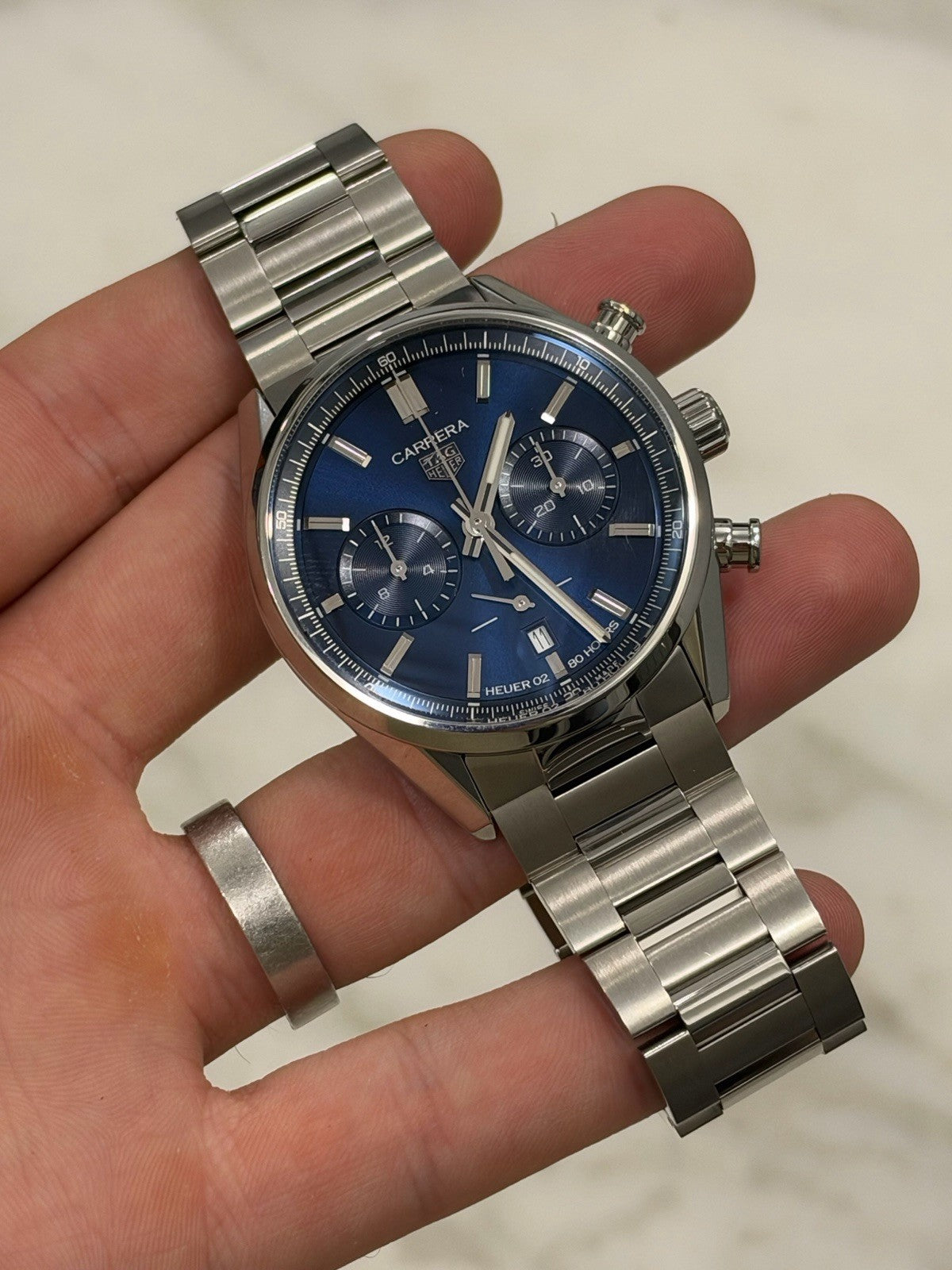 Tag Heuer Chronograph Blue Dial Stainless Steel 42mm Automatic Watch CBN2011