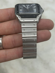 Cartier Santos Stainless Steel Grey Dial 39.8mm Automatic Men's Watch WSSA0037