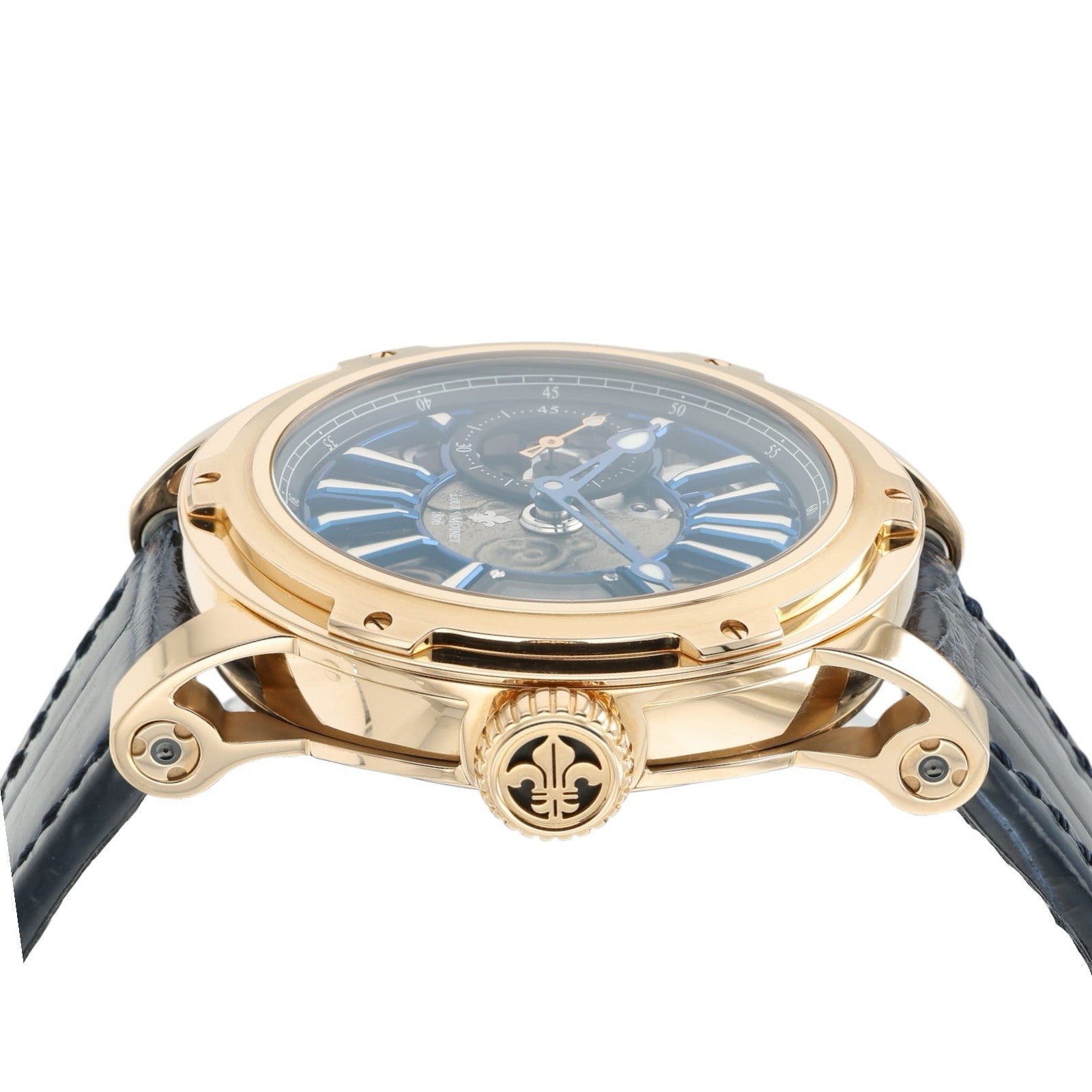 Louis Monet Moon Skeleton Dial 18k Red Gold 45mm Automatic Men’s LM-45.50.MO