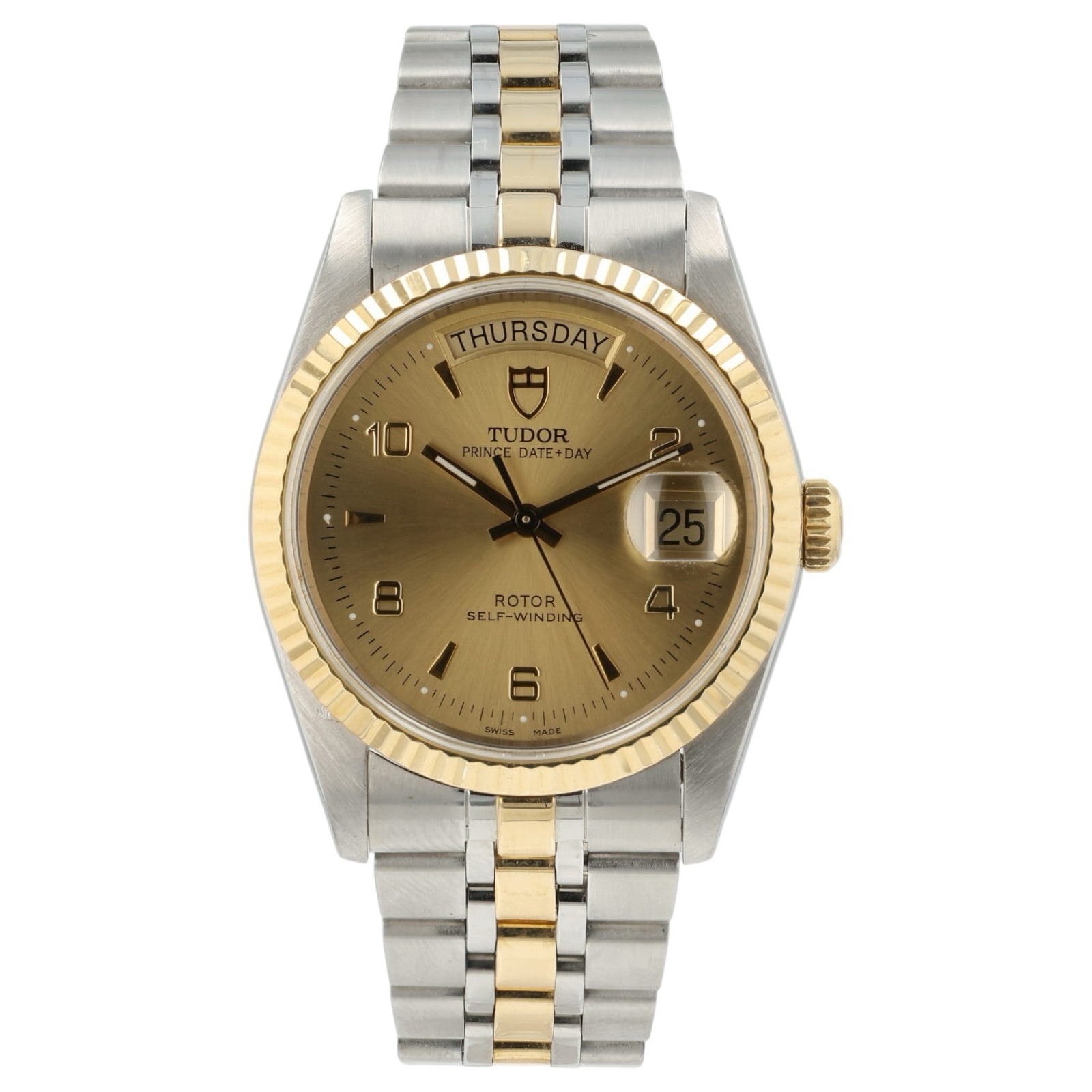 Tudor Prince Oyster Day-Date Champagne Dial Gold & Steel 36mm Automatic 76213