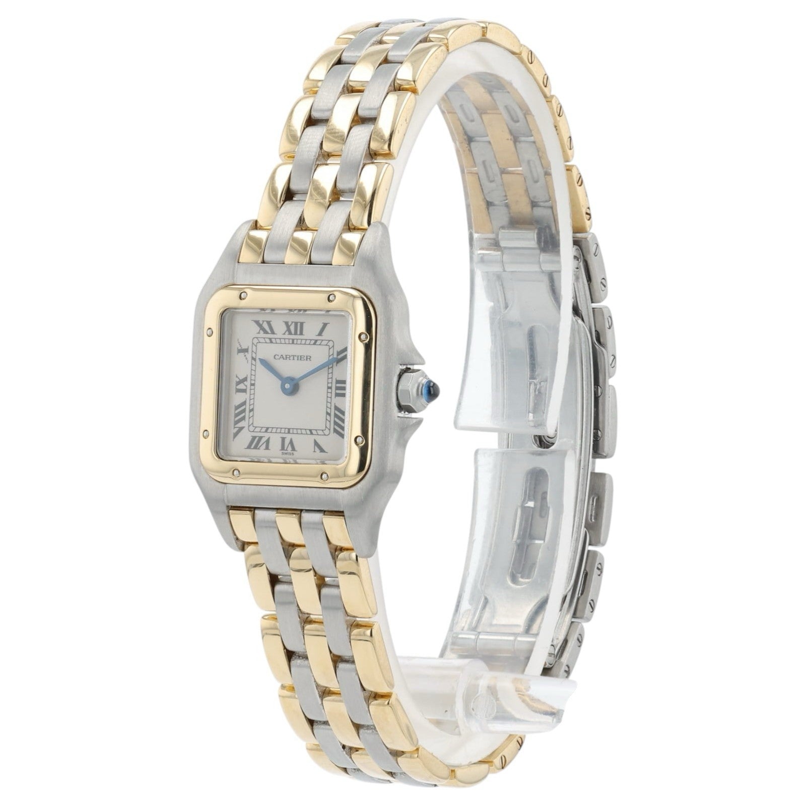 Cartier Panthere 3 Row Silver Dial Steel 22mm Quartz Women's Watch 1057917