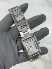 Cartier Tank Date XL Stainless Steel Bracelet 31mm Automatic Mens Watch 3515