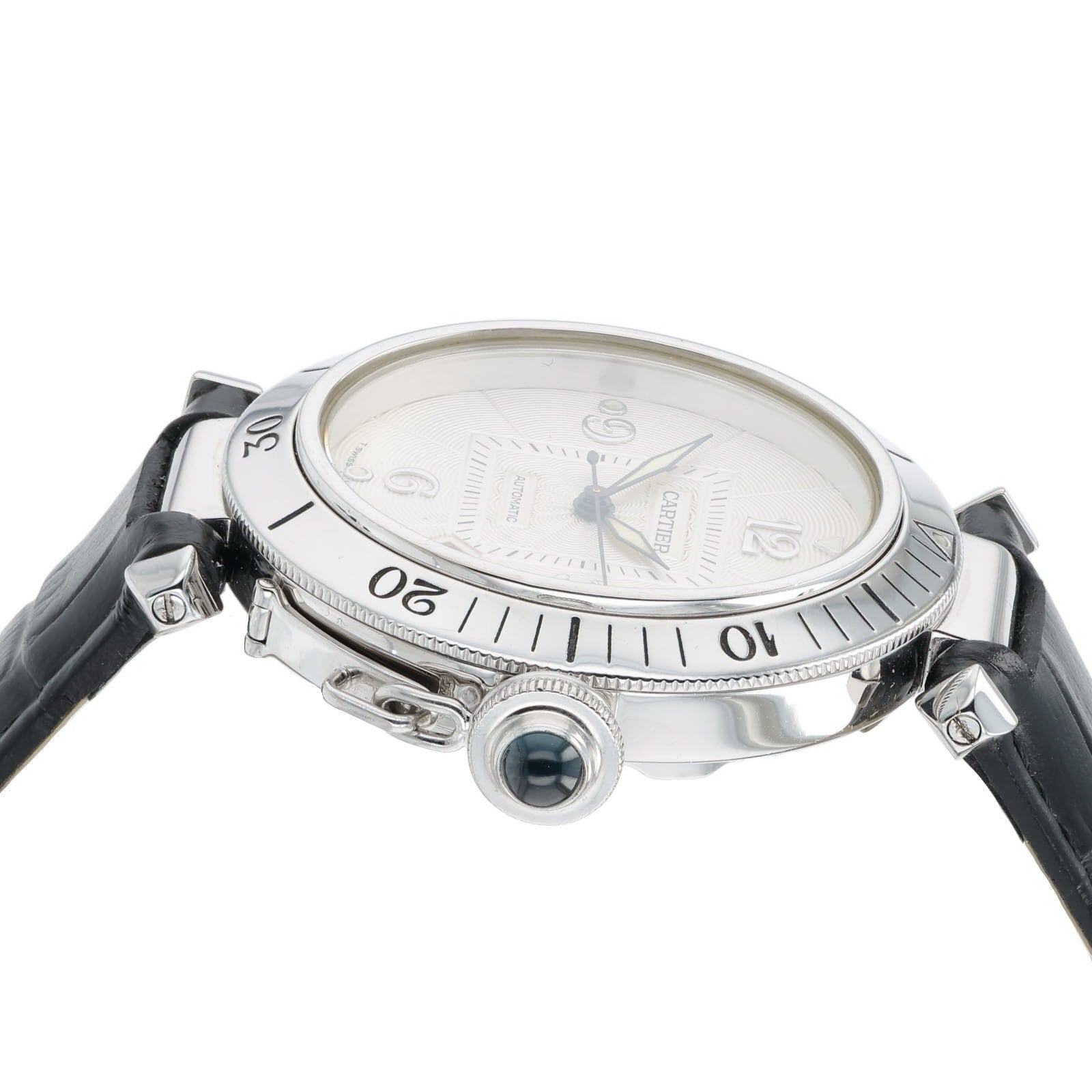 Cartier Pasha Silver Dial 18k White Gold 38mm Automatic Movement Mens Watch 2353