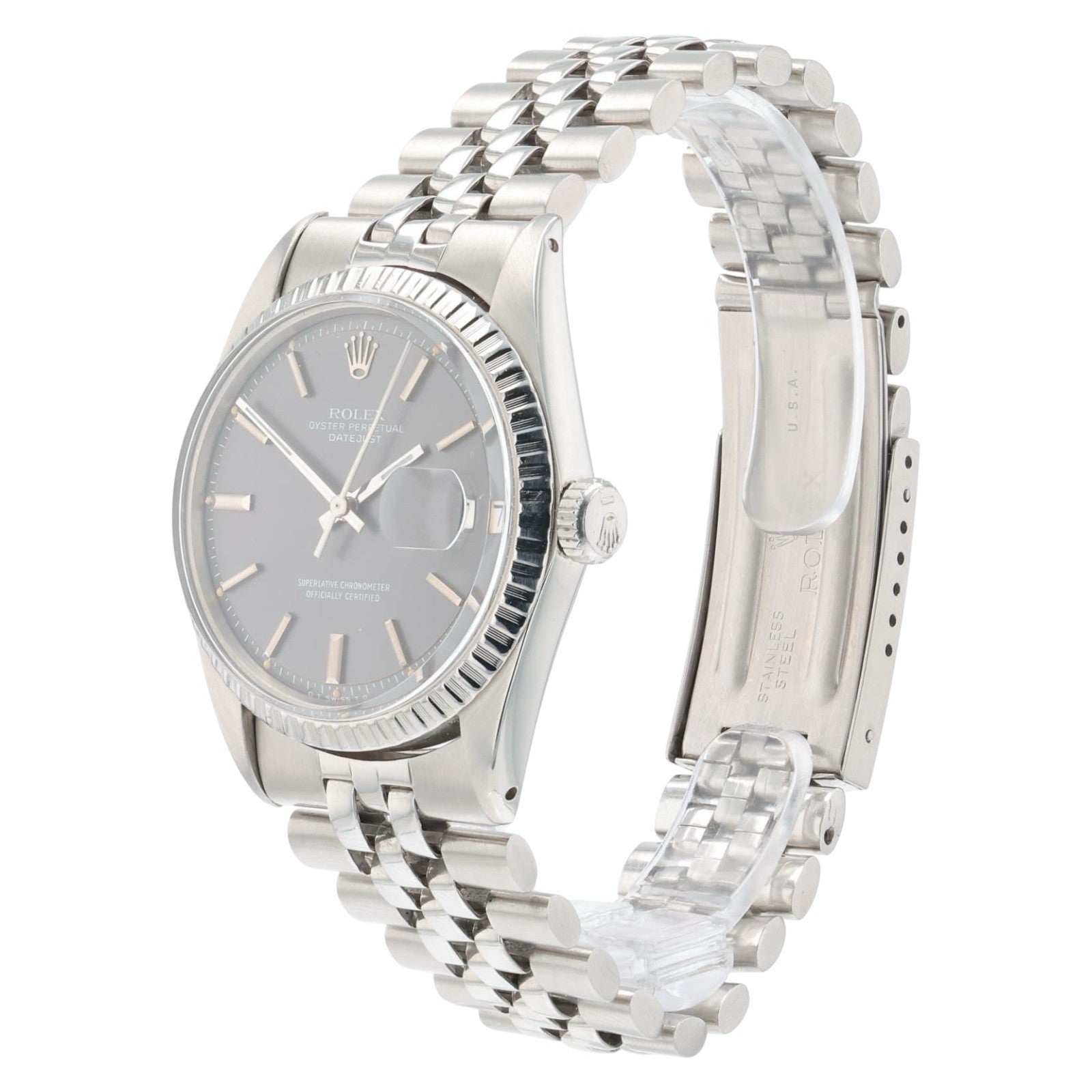 Rolex Datejust Stainless Steel Grey Dial 36mm Automatic Men’s Watch 1603