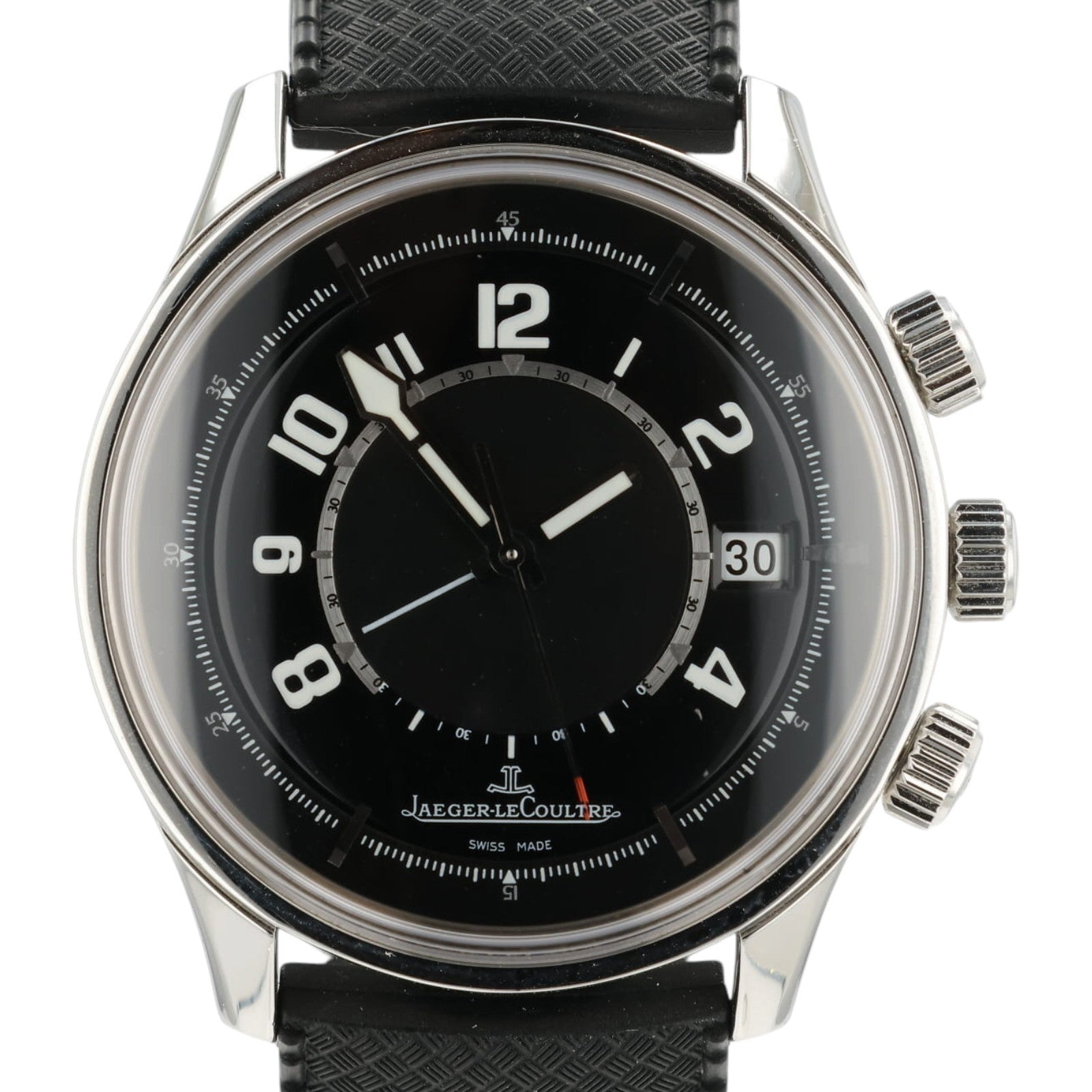 LeCoultre AMVOX Aston Martin Black Dial Steel 42mm Auto Alarm Watch 190.8.97