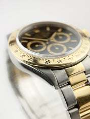 Rolex Daytona Gold & Steel Black Dial 40mm Automatic Movement Mens Watch 16523