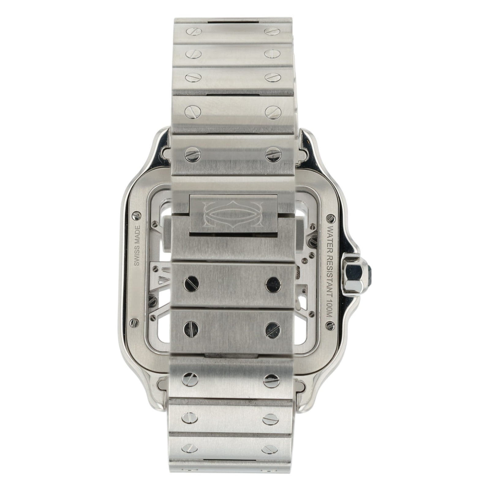 Cartier Santos Skeleton Dial Stainless Steel 39.8mm Manual Wind Mens WHSA0015