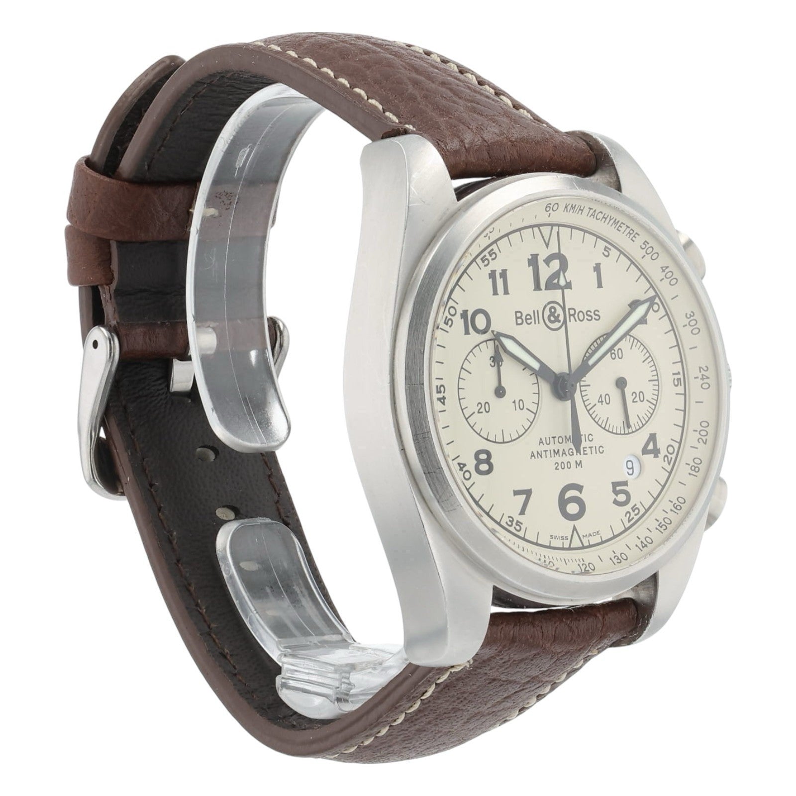 Bell & Ross Chrono Stainless Steel Beige Dial 42mm Automatic Men's Watch 126XL