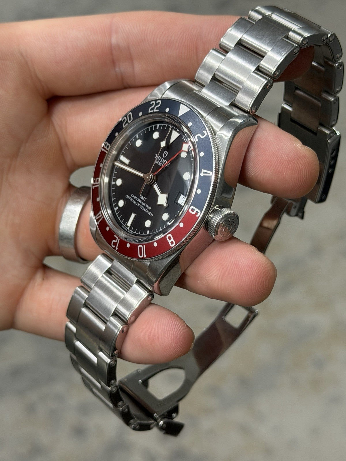 2018 Tudor Black Bay GMT Pepsi Black Dial Stainless Steel Men's Watch 79830RB