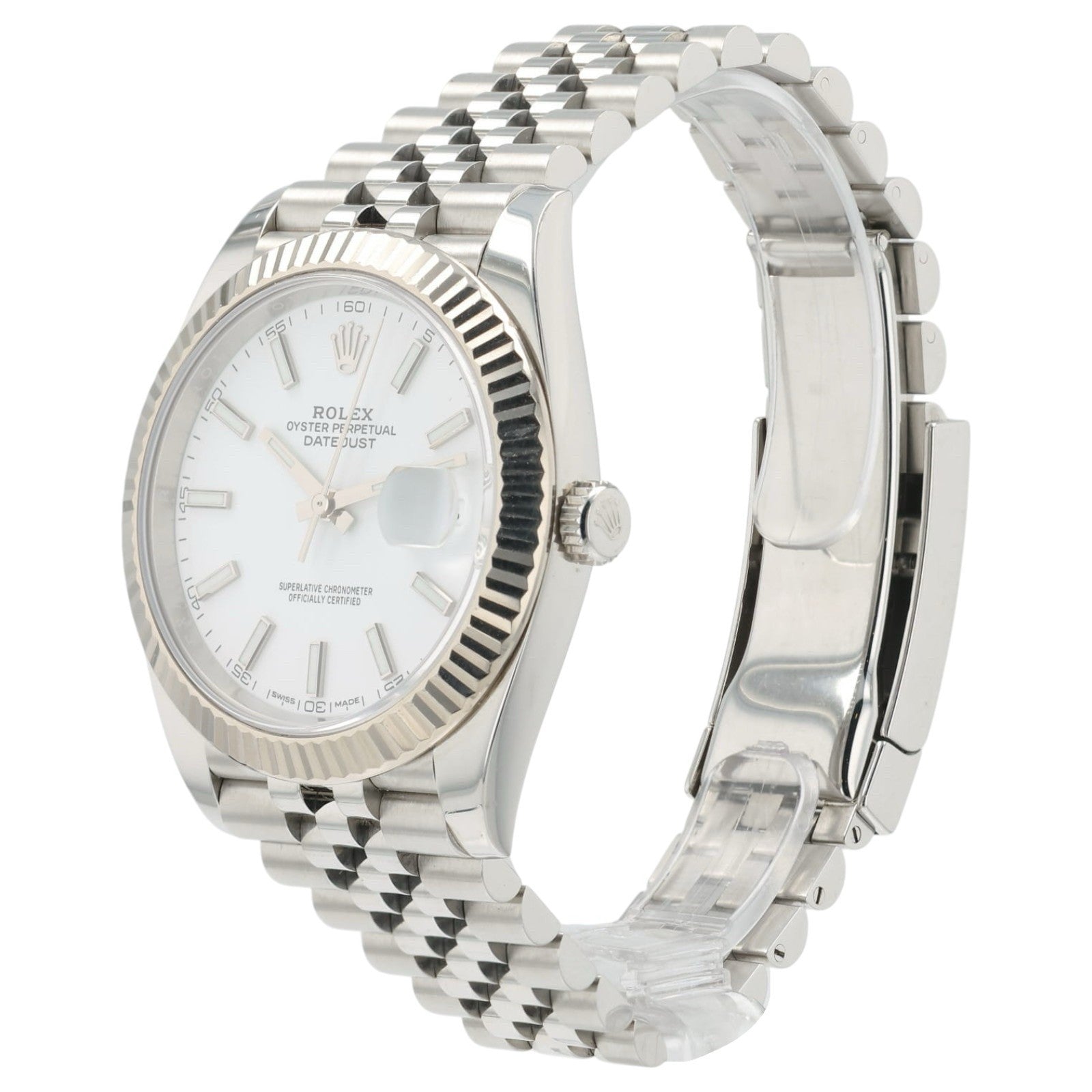 Rolex Datejust White Dial Stainless Steel 41mm Automatic Men’s Watch 126334