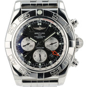 Breitling Chronograph GMT Black Dial Stainless Steel 47mm Automatic Mens AB0410