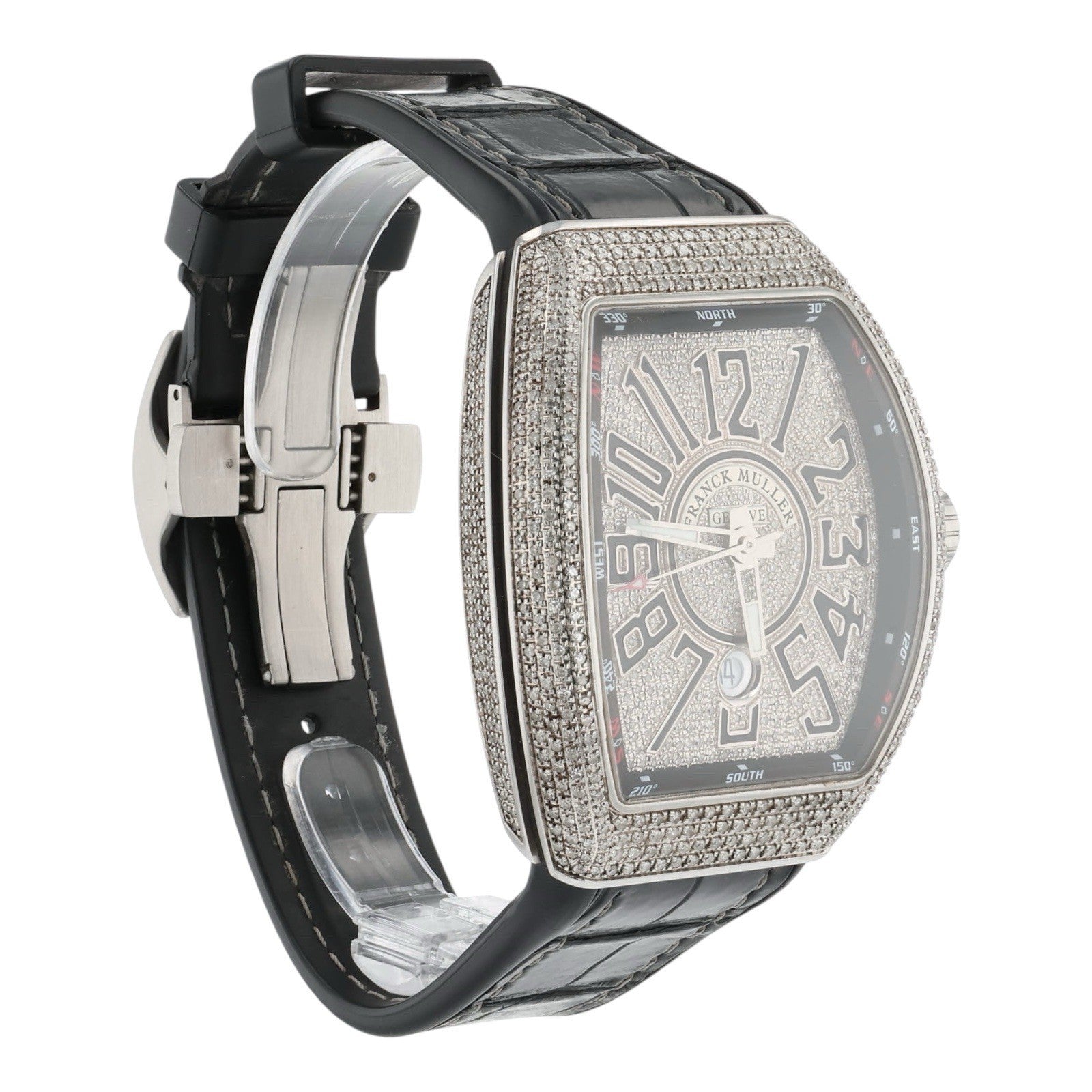 Franck Muller Vanguard Diamond Steel Silver Dial 44mm Automatic Mens V45
