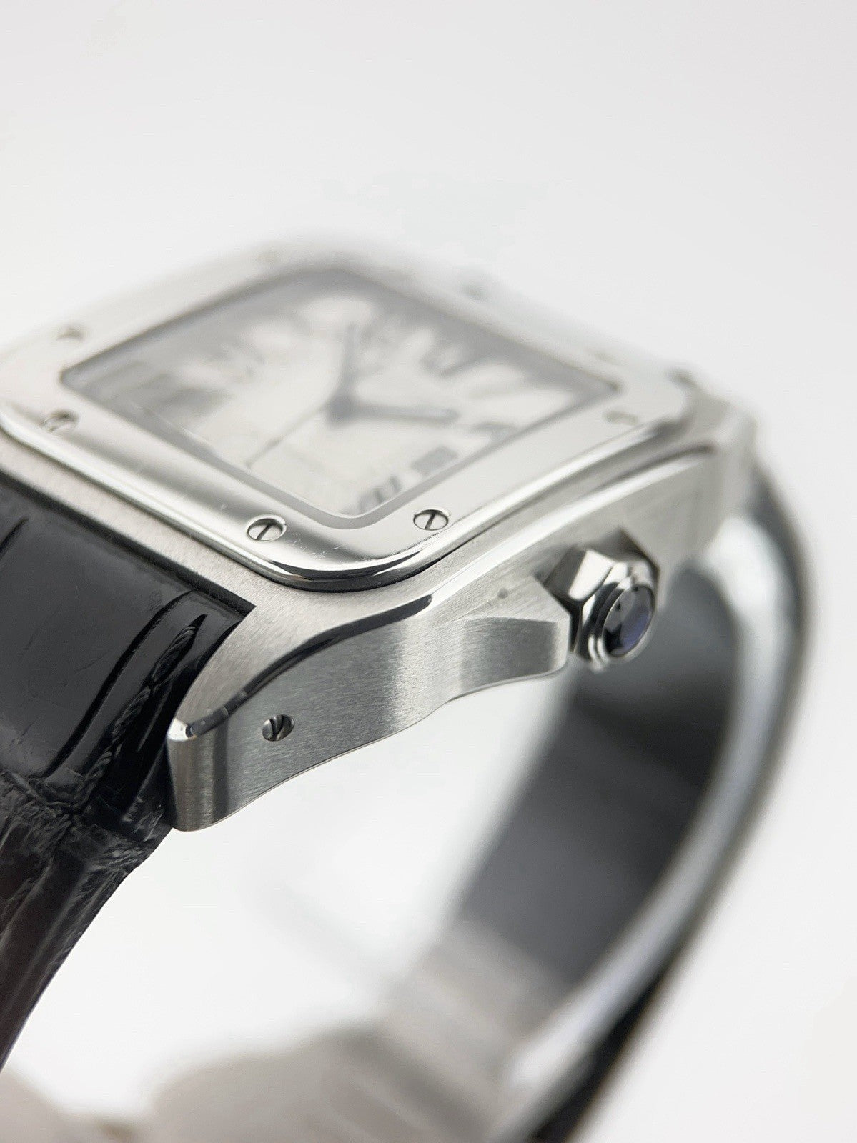 Cartier Santos Stainless Steel Silver Dial Midsize 33mm Automatic Men's Watch