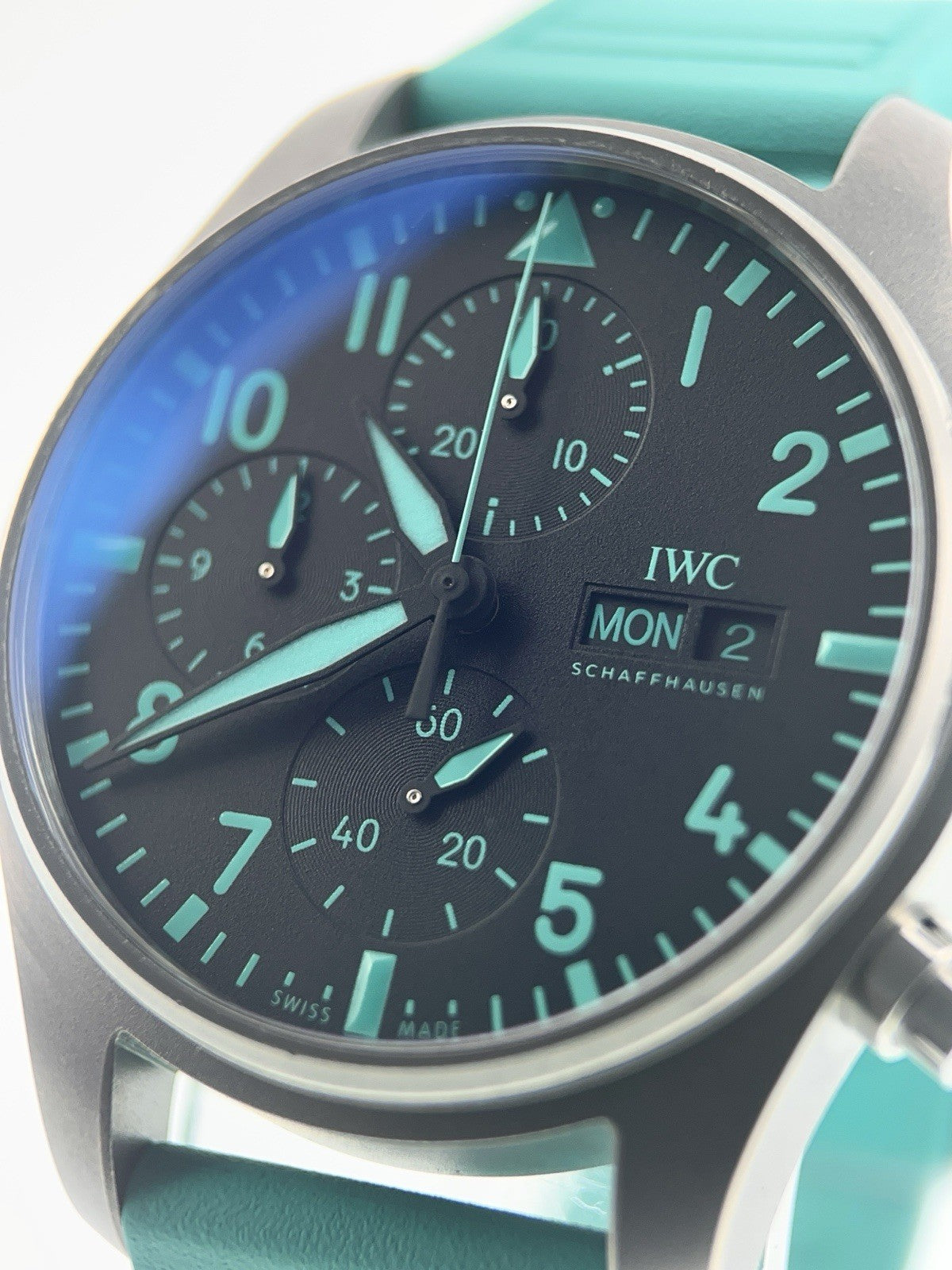 IWC Petronas Pilot Chronograph Titanium Black Dial 41mm Watch IW388108