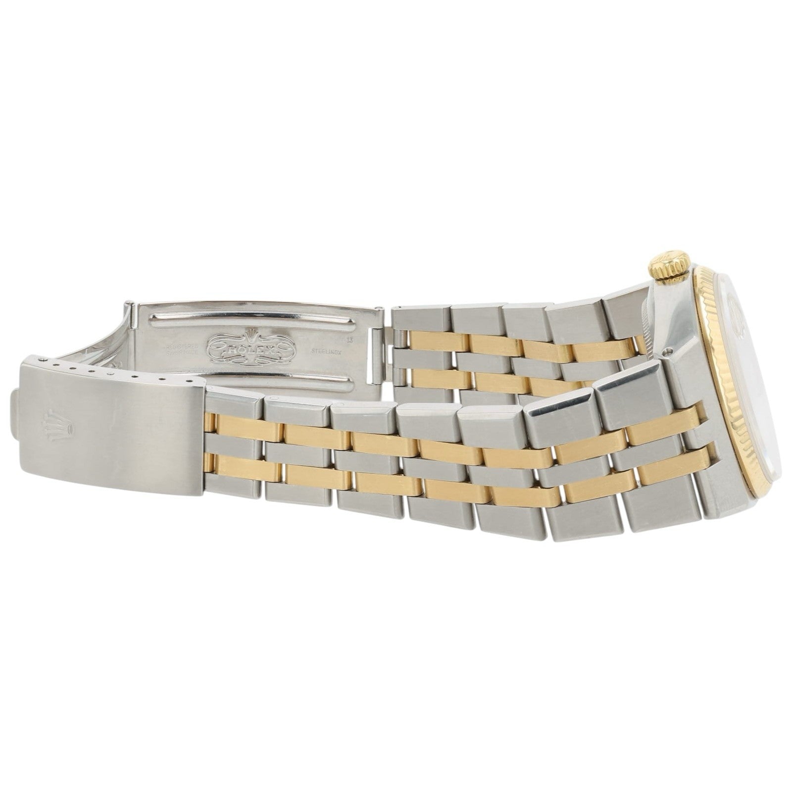 Rolex Datejust Oysterquartz Gold & Steel 36mm Gold Dial Quartz Men’s Watch 17013