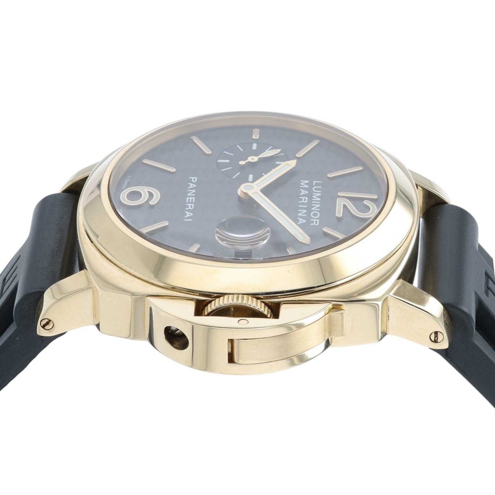 Panerai Luminor Marina Black Dial 18k Yellow Gold 44mm Automatic Mens PAM00140