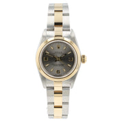 Rolex Oyster Silver Dial 18k Yellow Gold & Steel 24mm Automatic Women's 76183