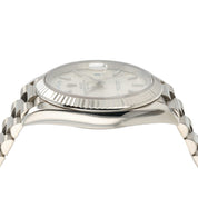 Rolex Day Date Silver Motif Dial 18k White Gold 40mm Auto Men's Watch 228239