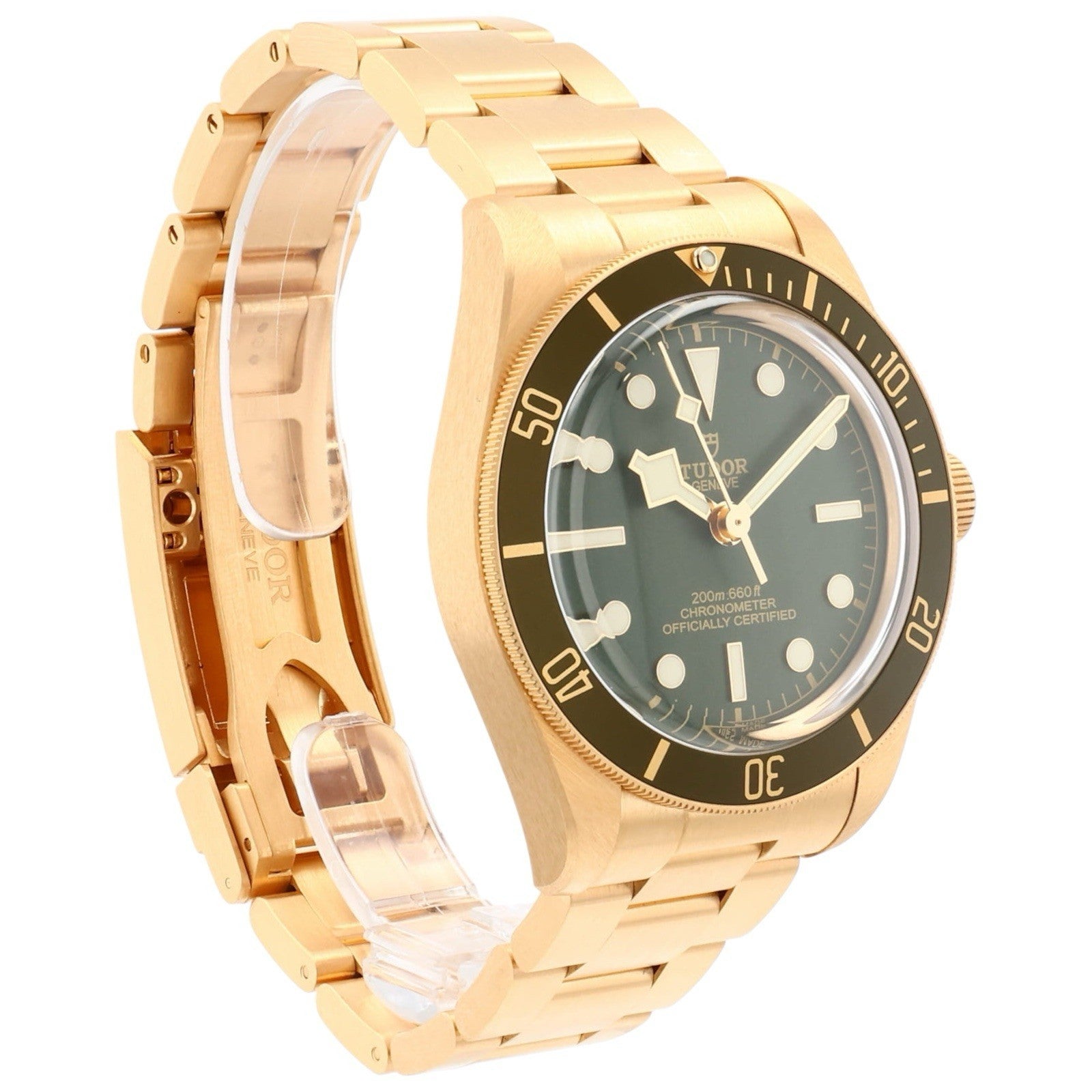 12/2025 Tudor Black Bay 18k Yellow Gold Green Dial Automatic Men's Watch 79018V
