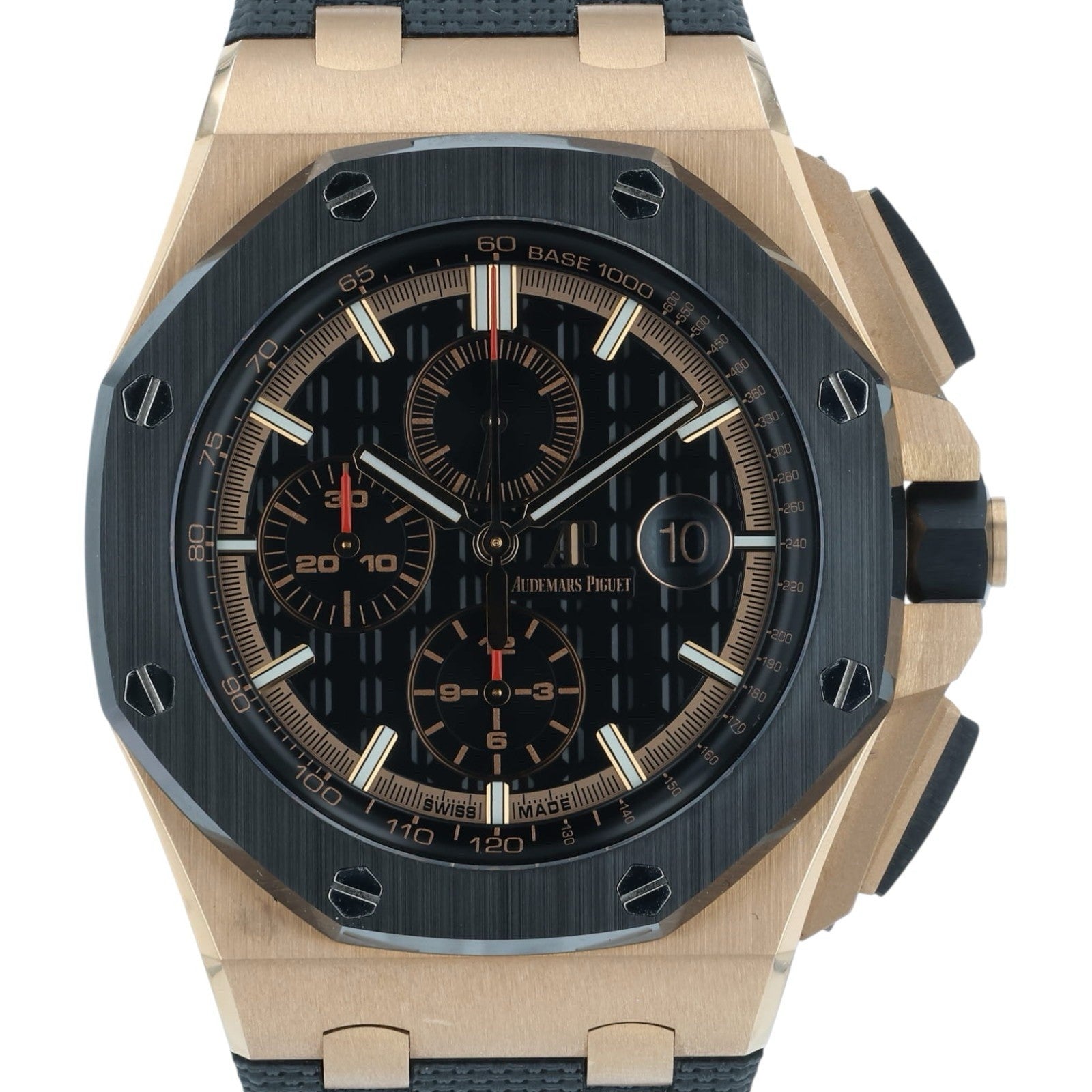 Audemars Piguet Royal Oak 18k Rose Gold Black Dial 44mm Auto Mens Watch 26401RO