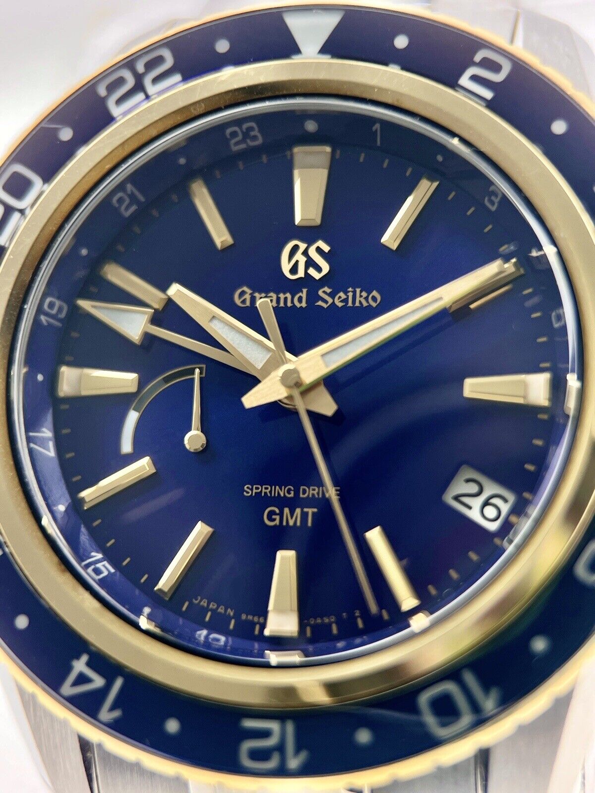 Grand Seiko GMT SBGE248 Steel & 18k Gold 44mm Case Blue Dial - Box/Papers