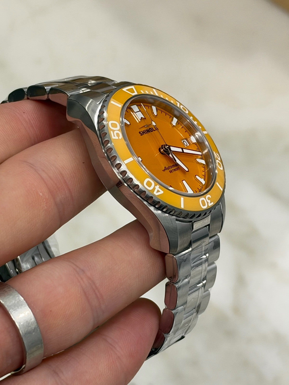 Shinola Monster Lake Huron 39mm Orange Dial Automatic Watch S0120484242