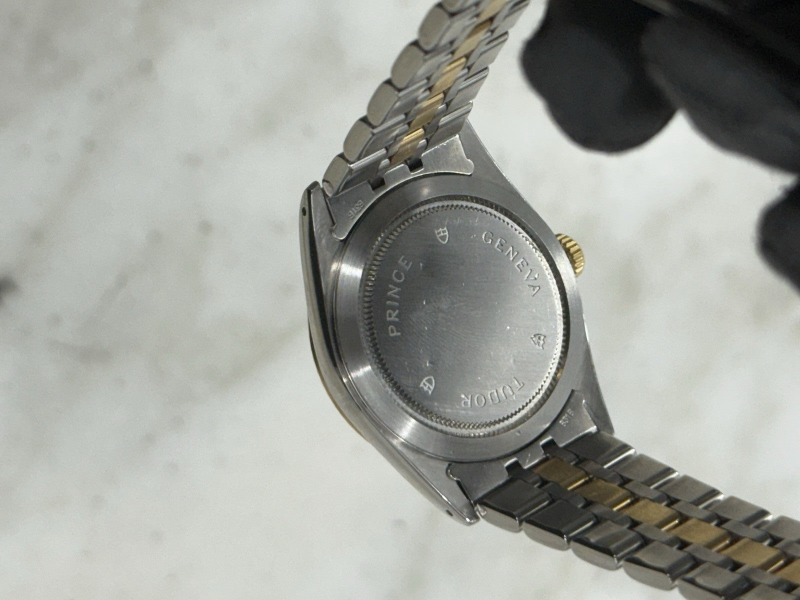 Tudor Date Day 76213 Champagne Dial Mens Two Tone Stainless Automatic Watch