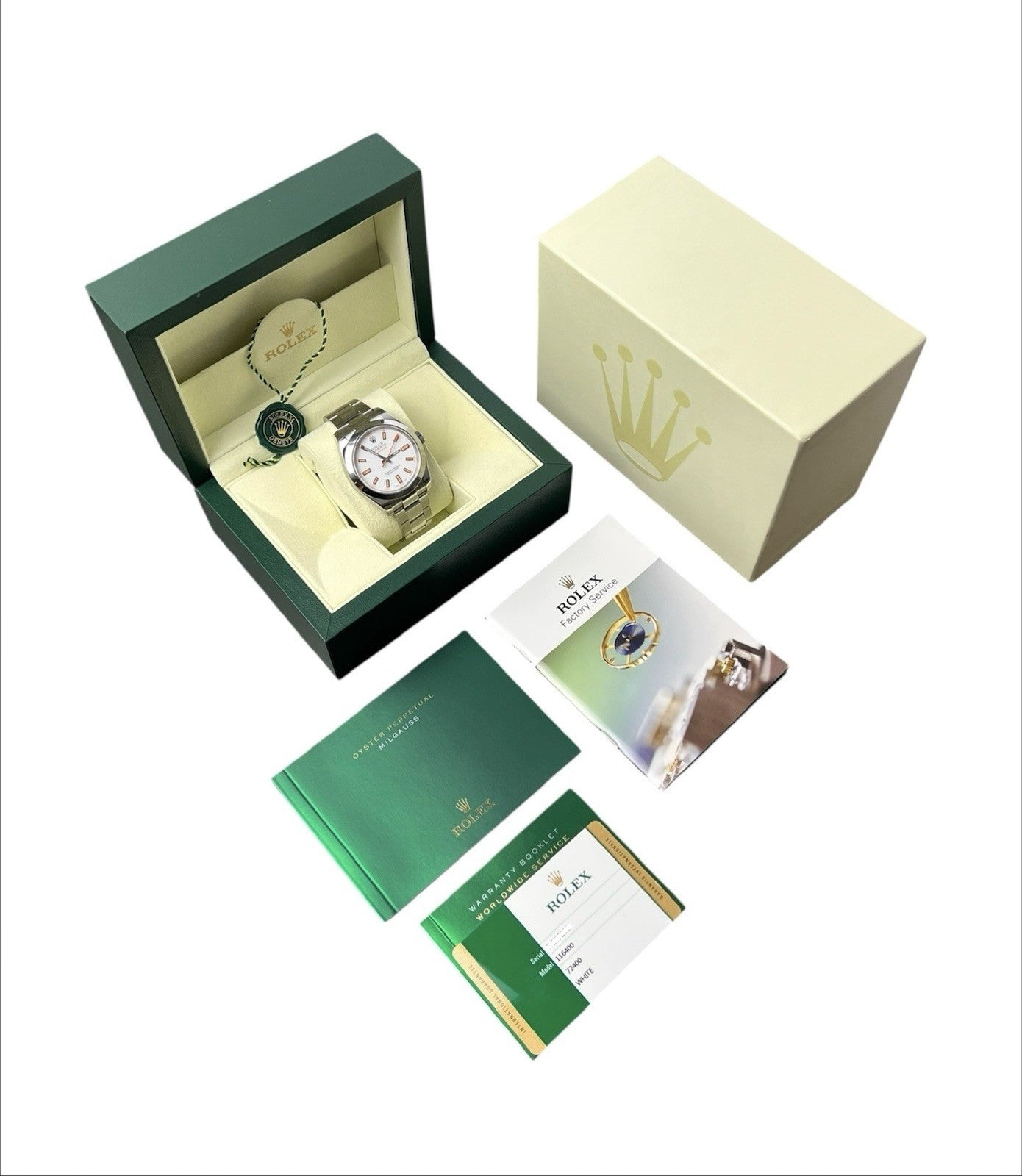 Rolex Milgauss White Dial Stainless Steel 40mm Automatic Men’s Watch 116400