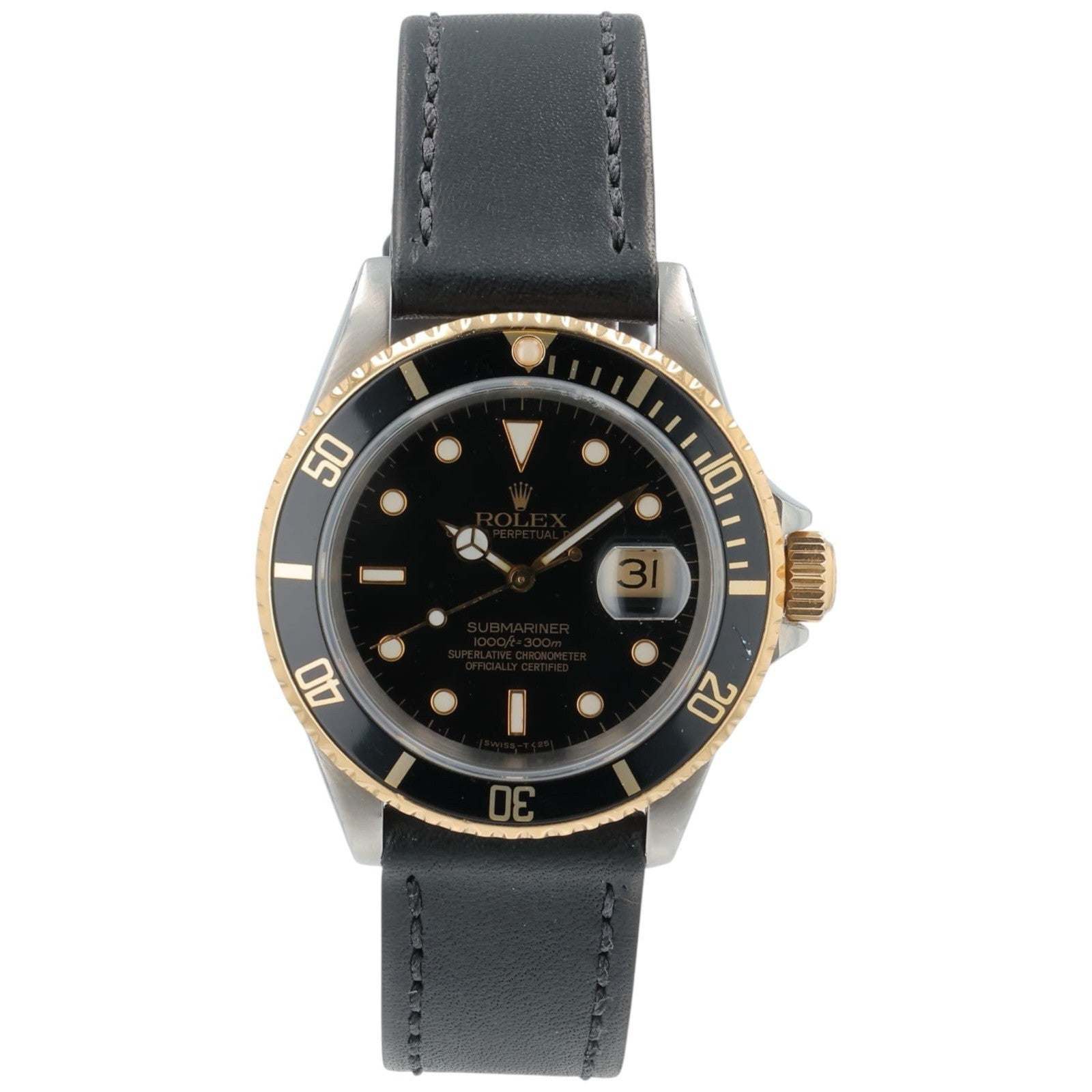 Rolex Submariner Gold & Steel Black Dial 40mm Automatic Men’s Watch 16613LN