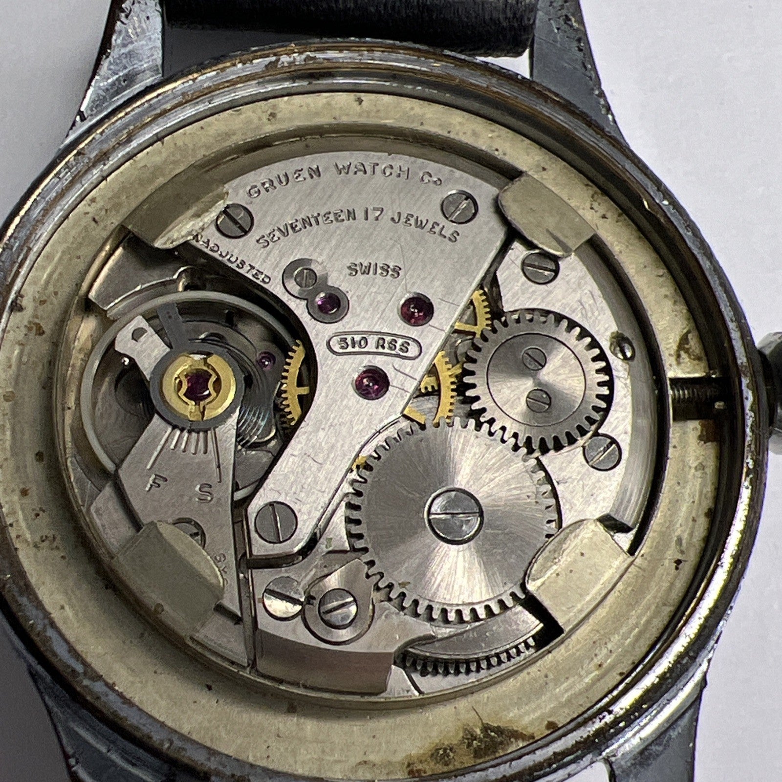 Vintage 35mm Gruen Precision Airflight Steel Watch w/ 510 RSS 17J Jump Hour