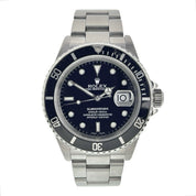 Rolex Submariner Date Stainless Steel Black Dial 40mm Automatic Men’s 16610