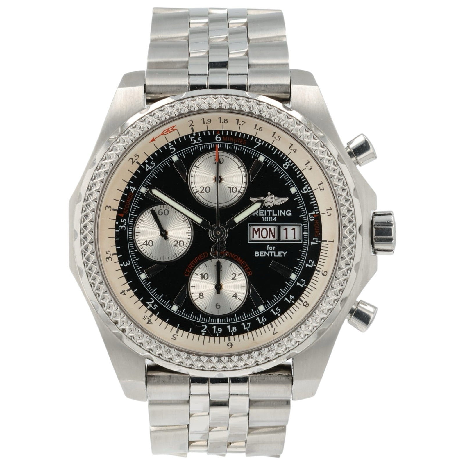 Breitling Bentley Black Dial Stainless Steel 43mm Automatic Men’s Watch A13363
