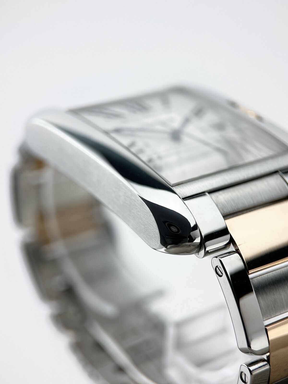 Cartier Tank Anglaise XL W5310006 Two Tone 18K Rose Gold & Steel Auto Watch