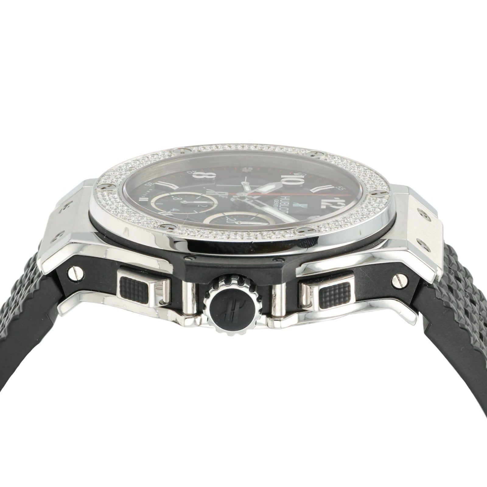 Hublot Big Bang Black Dial Diamond Steel 44mm Automatic Mens 301.SX.140.RX.114