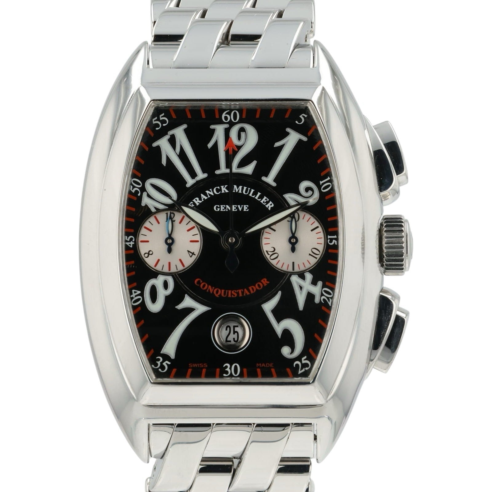 Franck Muller Conquistador Black Dial Steel 35mm Automatic Men’s Watch 8005 CC