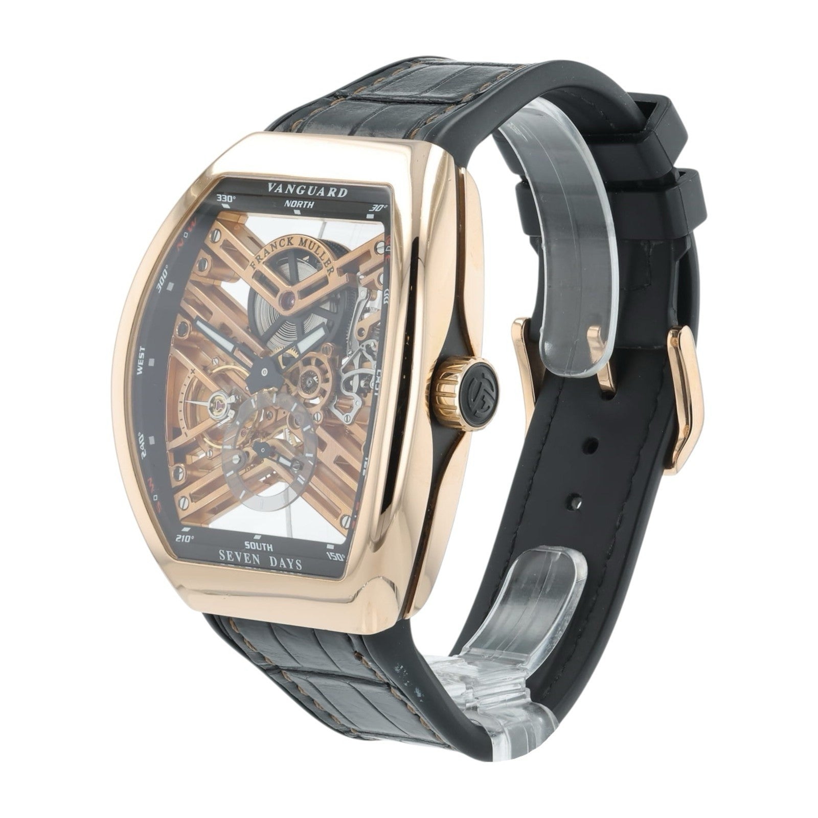 Franck Muller Vanguard 18k Rose Gold Skeleton Dial Manual Wind Men’s V45T 5NNR