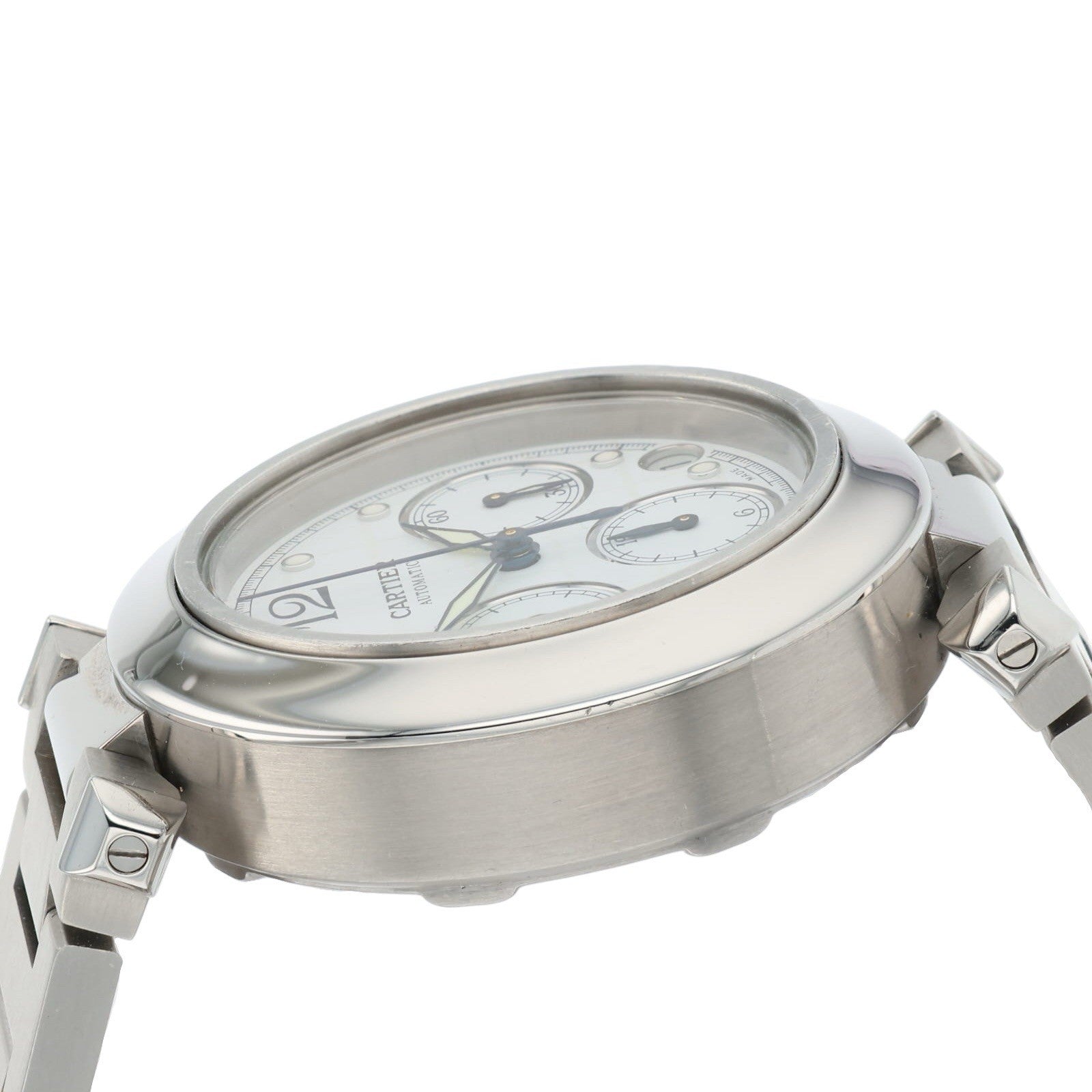 Cartier Pasha Stainless Steel White Dial 36mm Automatic Movement Mens W31039M7