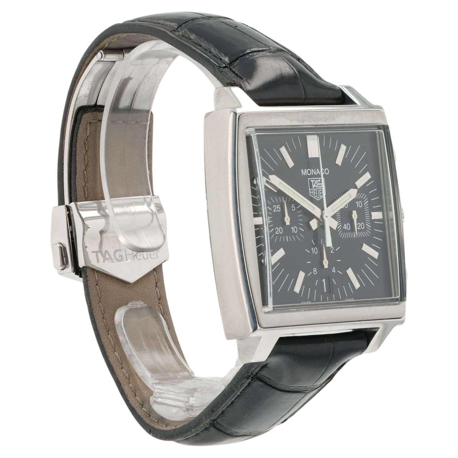 Tag Heuer Monaco Black Dial Stainless Steel 38mm Automatic Men’s Watch CW2111