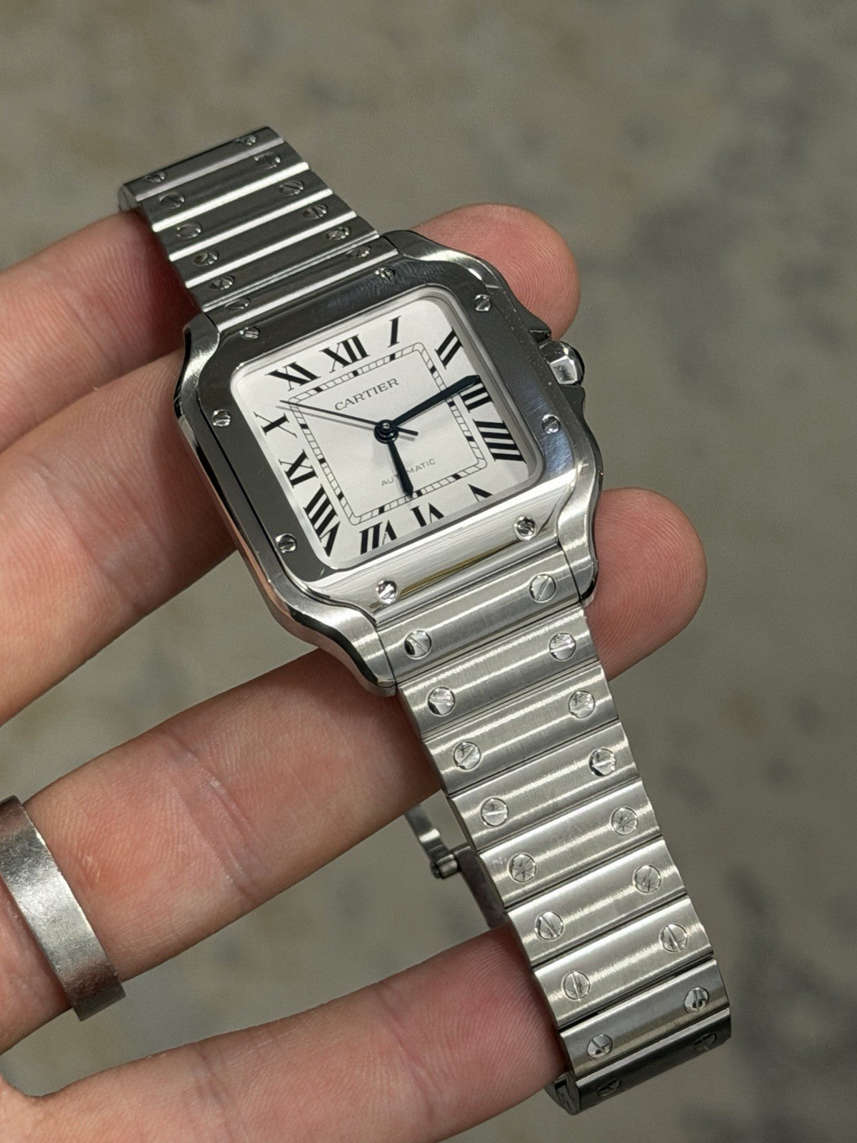 2023 Cartier Santos Automatic Stainless White Dial Midsize Watch 35mm WSSA0029