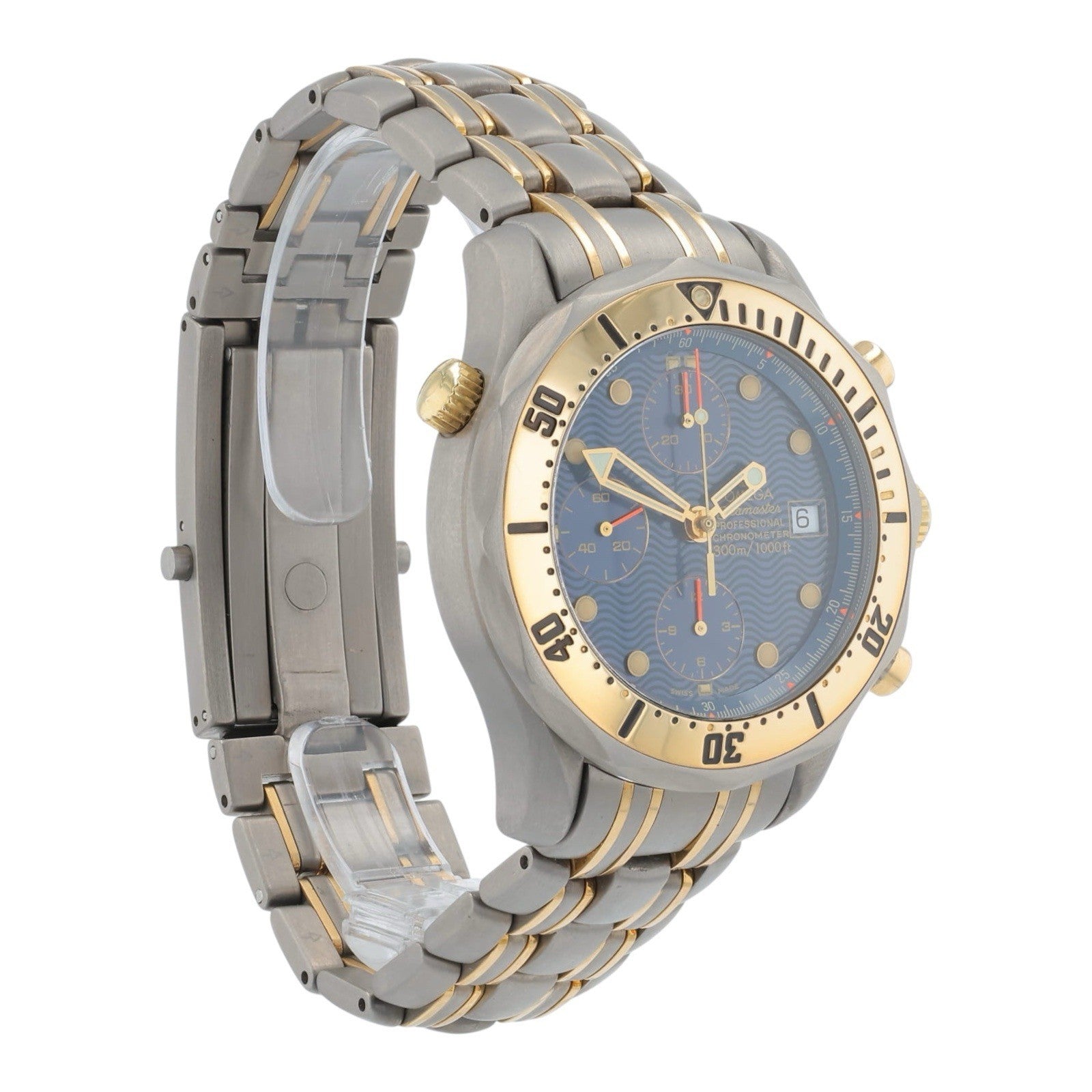 Omega Seamaster Titanium & Gold Blue Dial 42mm Automatic Mens Watch 2297.80