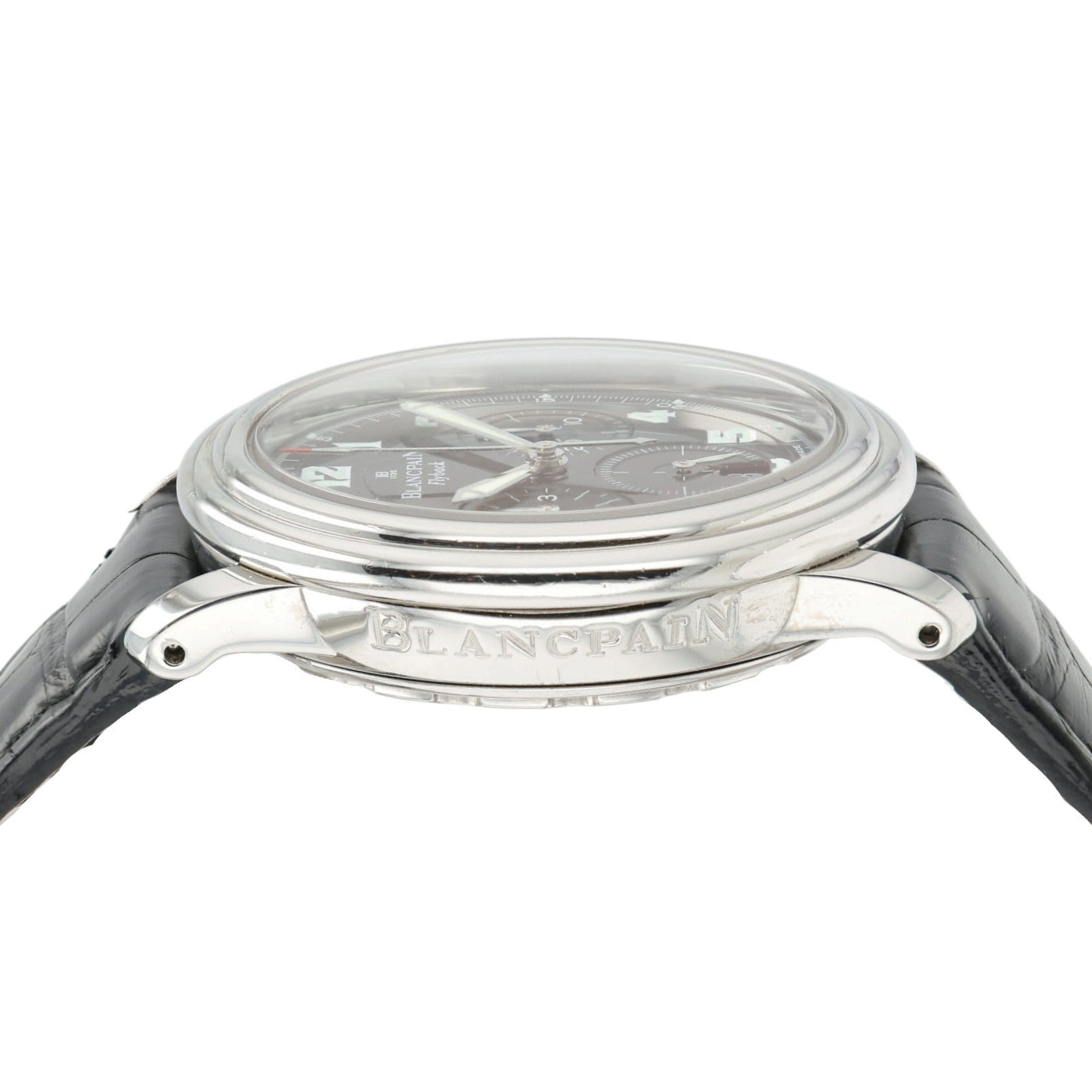 Blancpain Leman Fly-Back Chronograph Black Dial Steel 38mm Automatic Watch 2185F