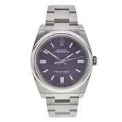 Rolex Oyster Perpetual Steel Purple Grape Dial 36mm Automatic Mens Watch 116000