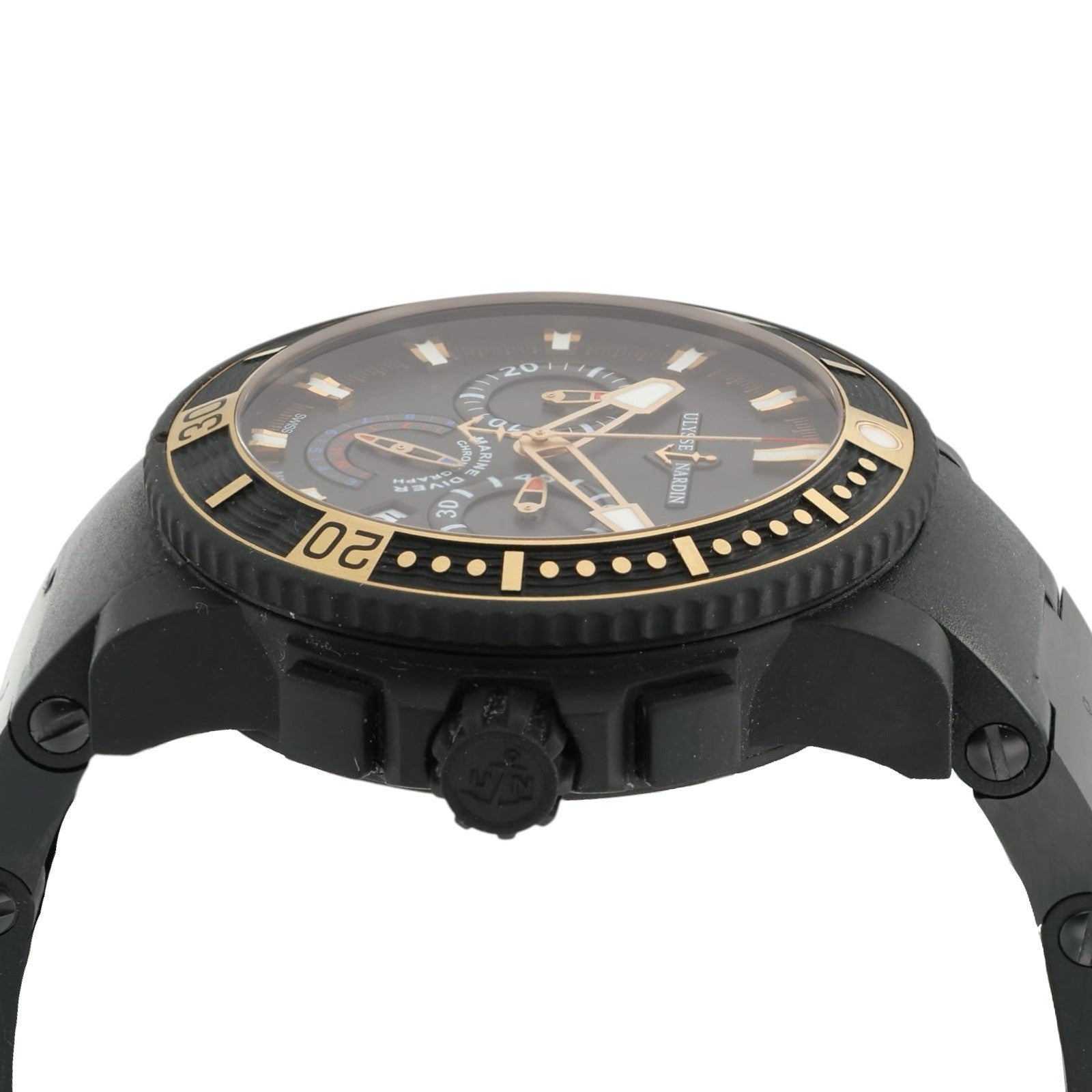 Ulysse Nardin Chronograph Black Dial Steel 46mm Automatic Men’s Watch 353-90