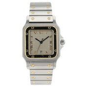 Cartier Santos Galbee Anthracite Dial Gold & Steel 29mm Quartz Men’s Watch 1566