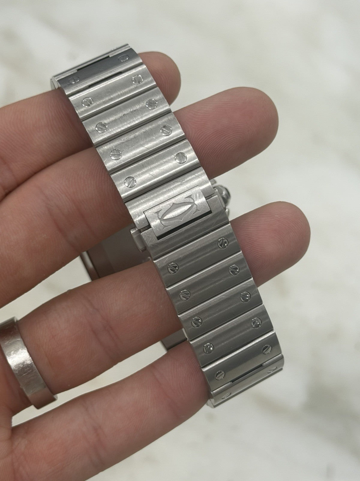 Cartier Santos Stainless Steel Grey Dial 39.8mm Automatic Men's Watch WSSA0037