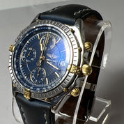 Breitling Two-Tone Blue Dial 39mm 81.950 Chronograph Automatic Date Watch - READ