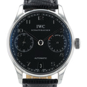 IWC Portuguese Stainless Steel Black Dial 42mm Automatic Movement Mens IW500109