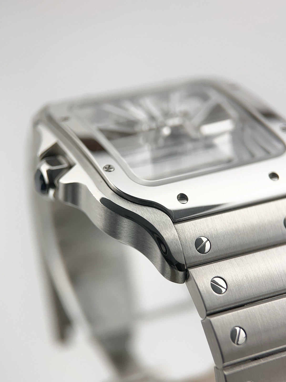 Cartier Santos Skeleton Dial Stainless 39.8mm Manual Wind Men's Watch WHSA0015