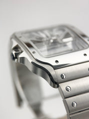 Cartier Santos Skeleton Dial Stainless 39.8mm Manual Wind Men's Watch WHSA0015